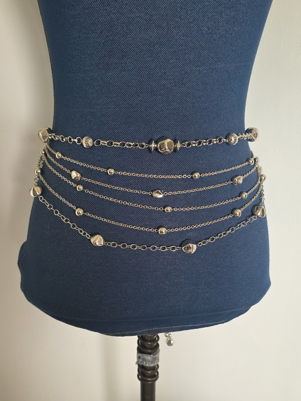 Statement Silver Multi Strand Chain Belt